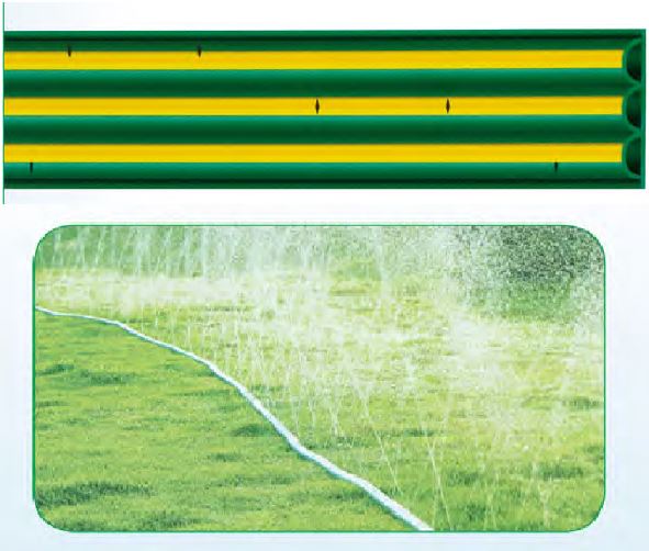 Three tube sprinkler hose